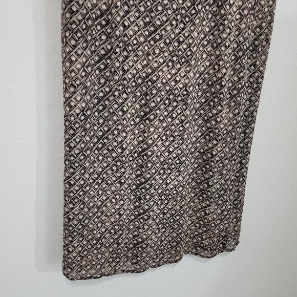 Reversible Skirt Womens Size L Midi Length Floral Geometric Pull On Elastic - Picture 14 of 16